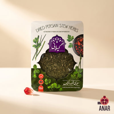 Sabzi Ghorme Khoshk Gilani 125g | Miscela di Erbe Essiccate per Stufato Persiano Ghormesabzi