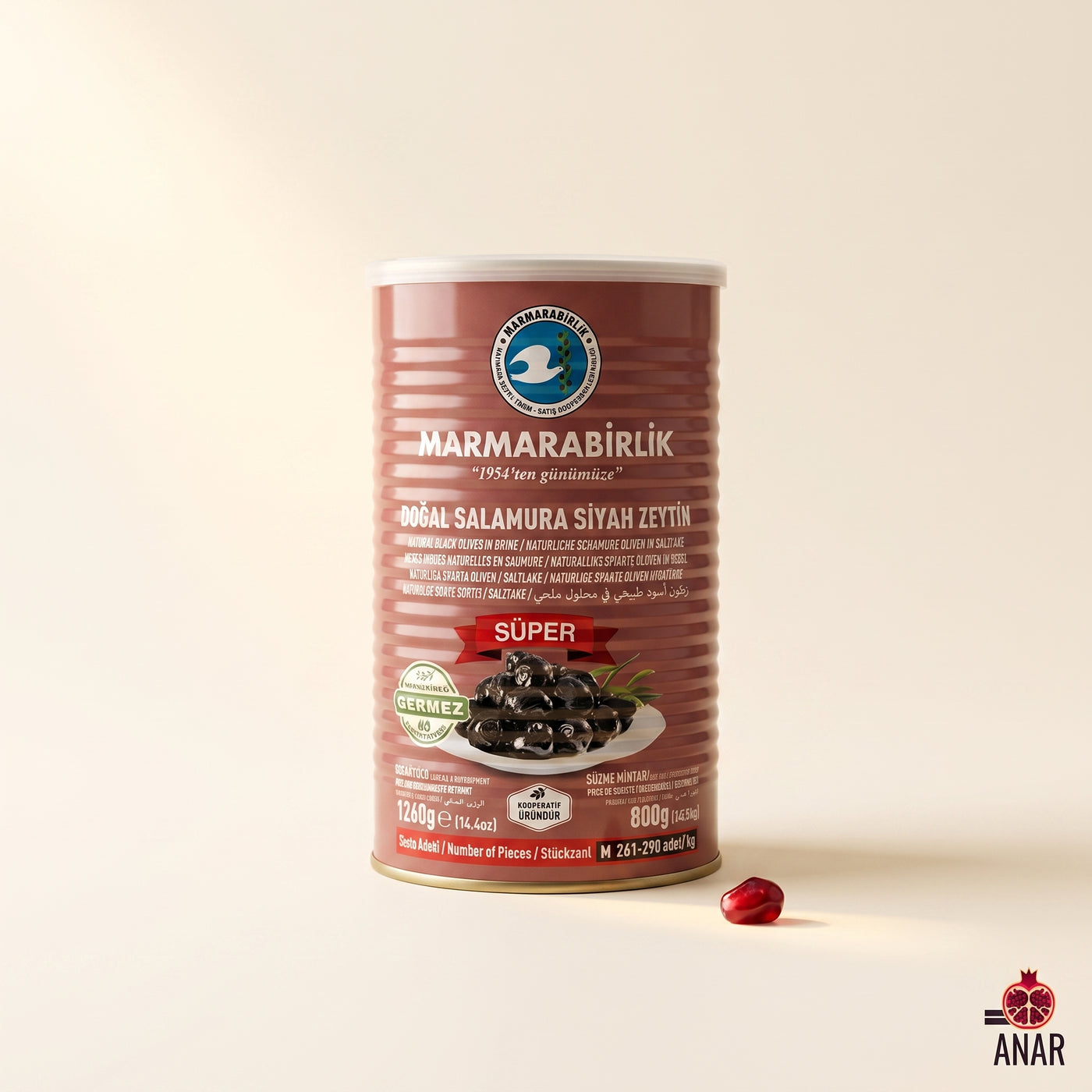 Marmarabirlik Olive Nere Naturali "Süper" (Calibro M) - 800g